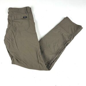 prAna Zion Men's Belted Outdoor Pants Brown Sz 30 X 32 Slim Nylon Cargo Pockets